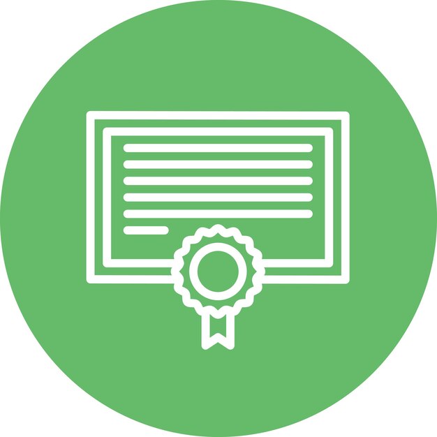 Ilustración del icono vectorial del certificado del conjunto de iconos de contabilidad
