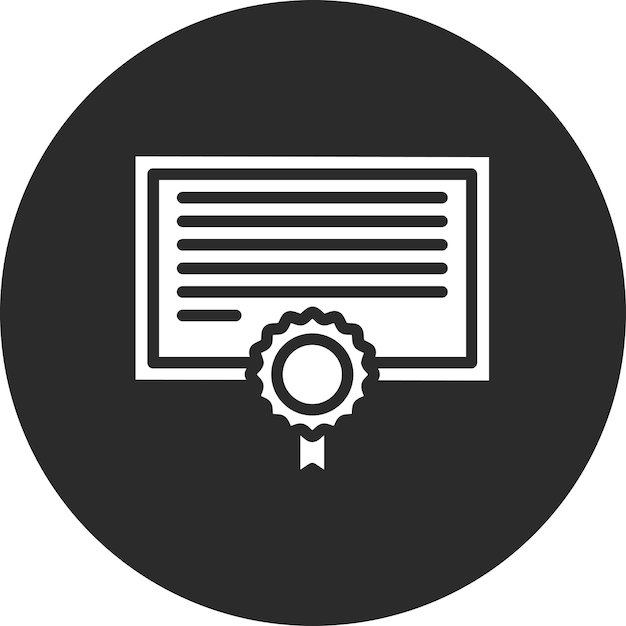 Ilustración del icono vectorial del certificado del conjunto de iconos de contabilidad
