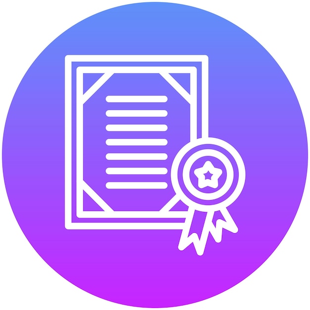 Ilustración del icono vectorial del certificado del conjunto de iconos de logros