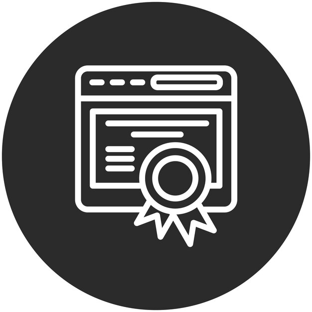 Ilustración del icono vectorial del certificado del conjunto de iconos de marketing web