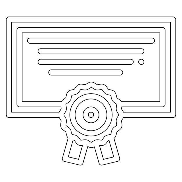 Ilustración del icono vectorial del certificado del conjunto de iconos del salón de peluquería
