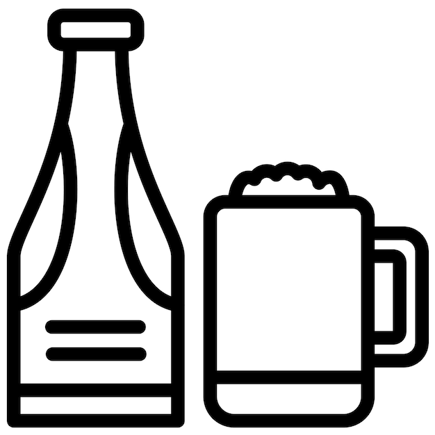 Ilustración del icono vectorial de la cerveza del conjunto de iconos de Street Food