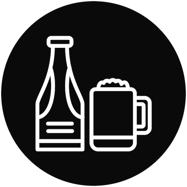 Ilustración del icono vectorial de la cerveza del conjunto de iconos de Street Food