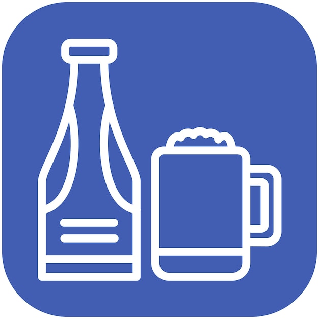Ilustración del icono vectorial de la cerveza del conjunto de iconos de Street Food
