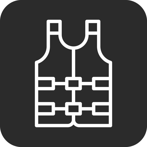 Ilustración del icono vectorial del chaleco salvavidas del conjunto de iconos de aviación