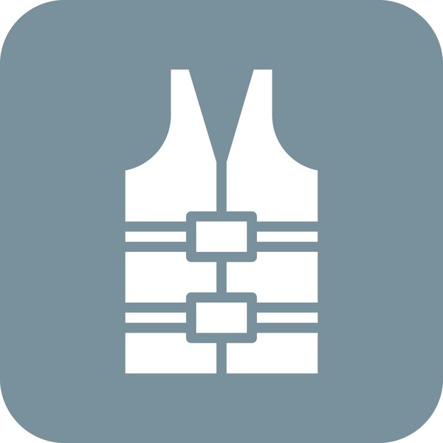 Ilustración del icono vectorial del chaleco salvavidas del conjunto de iconos de Protección y Seguridad