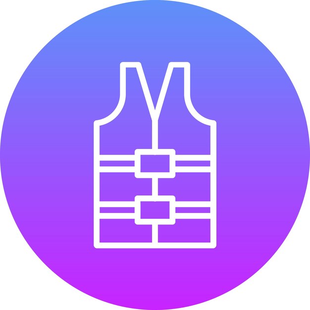 Ilustración del icono vectorial del chaleco salvavidas del conjunto de iconos de Protección y Seguridad