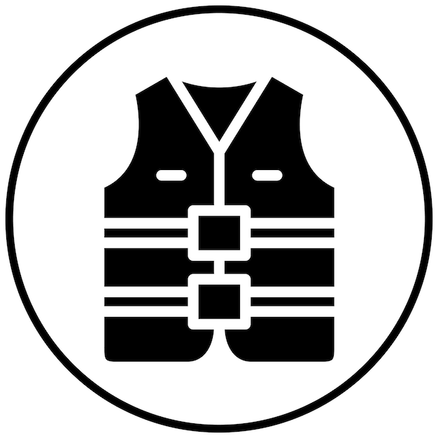 Ilustración del icono vectorial del chaleco de seguridad del icono de la peregrinación del Hajj