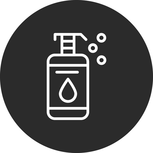 Ilustración del icono vectorial del champú del conjunto de iconos de cosméticos