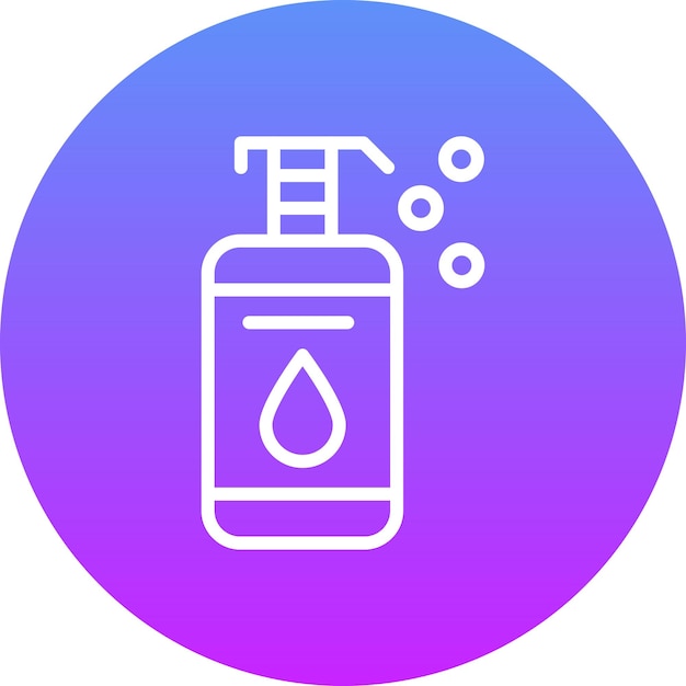 Ilustración del icono vectorial del champú del conjunto de iconos de cosméticos