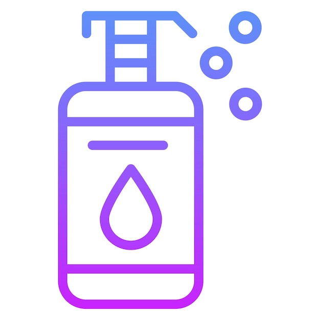 Ilustración del icono vectorial del champú del conjunto de iconos de cosméticos