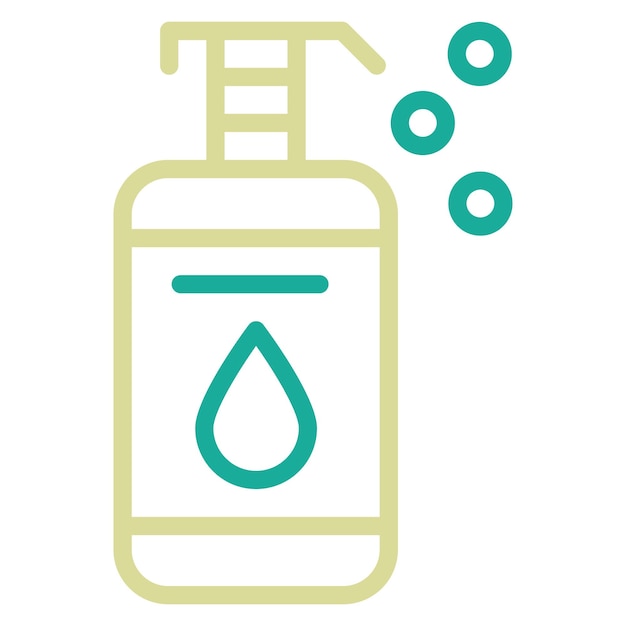 Ilustración del icono vectorial del champú del conjunto de iconos de cosméticos