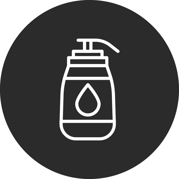 Ilustración del icono vectorial del champú del conjunto de iconos del salón de pelo