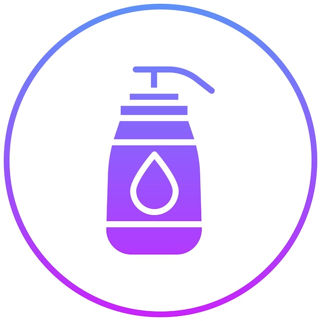 Ilustración del icono vectorial del champú del conjunto de iconos del salón de pelo