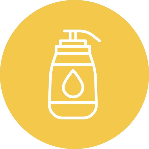 Ilustración del icono vectorial del champú del conjunto de iconos del salón de pelo