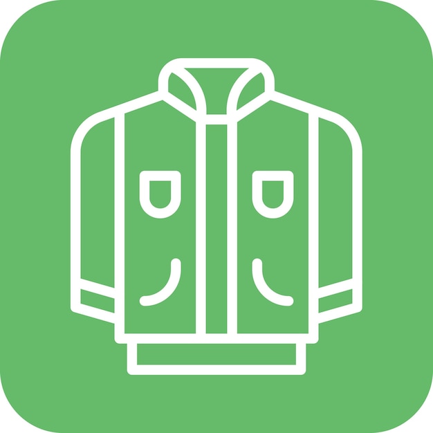 Ilustración del icono vectorial de la chaqueta del conjunto de iconos de moda
