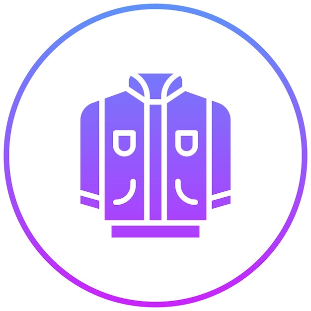 Ilustración del icono vectorial de la chaqueta del conjunto de iconos de moda