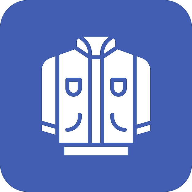 Ilustración del icono vectorial de la chaqueta del conjunto de iconos de moda