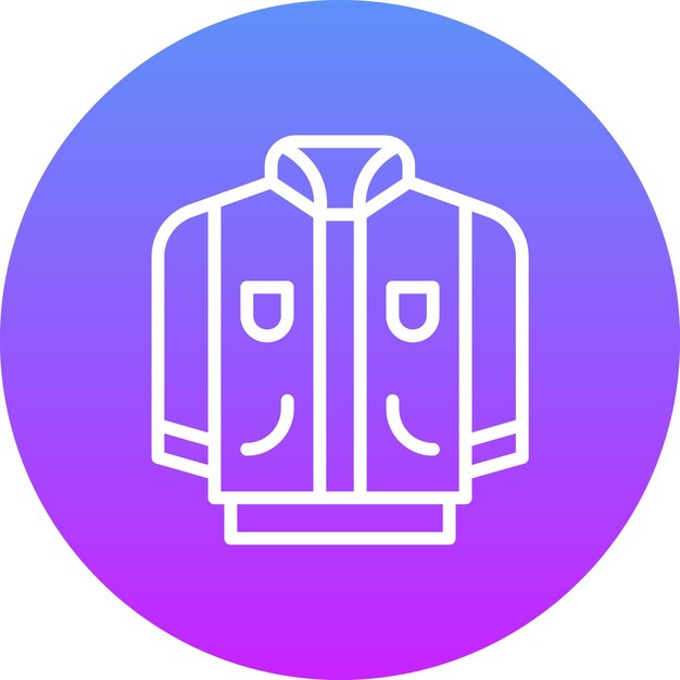 Ilustración del icono vectorial de la chaqueta del conjunto de iconos de moda