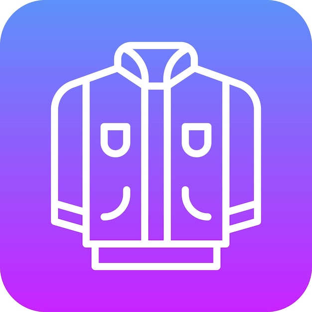 Ilustración del icono vectorial de la chaqueta del conjunto de iconos de moda