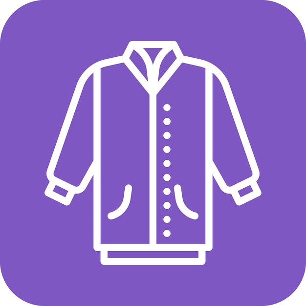 Ilustración del icono vectorial de la chaqueta del conjunto de iconos de ropa