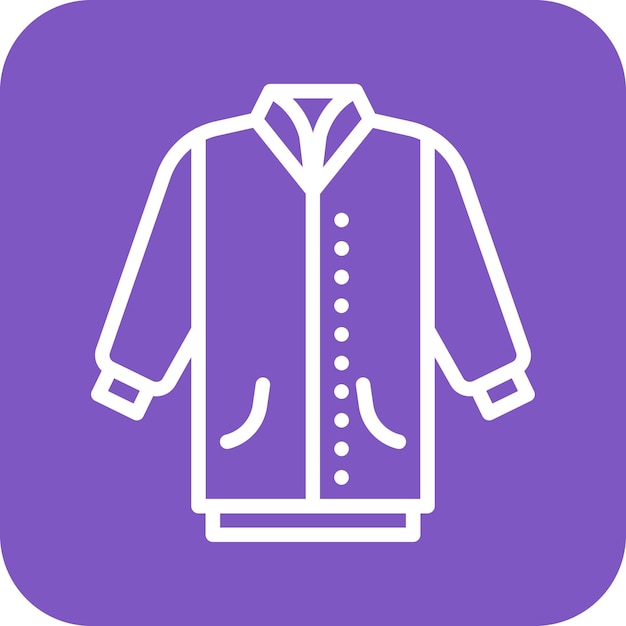 Vector ilustración del icono vectorial de la chaqueta del conjunto de iconos de ropa