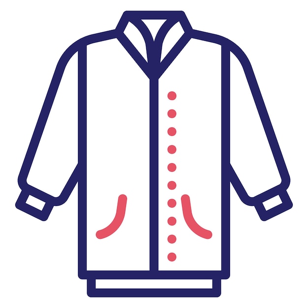 Ilustración del icono vectorial de la chaqueta del conjunto de iconos de ropa