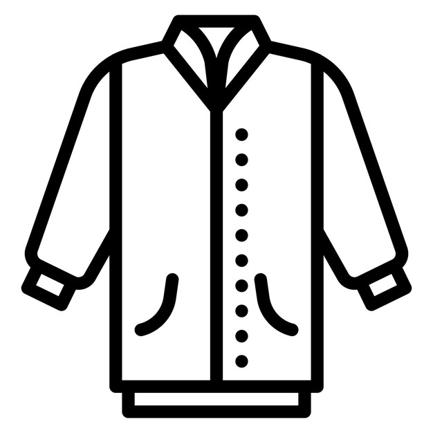 Vector ilustración del icono vectorial de la chaqueta del conjunto de iconos de ropa