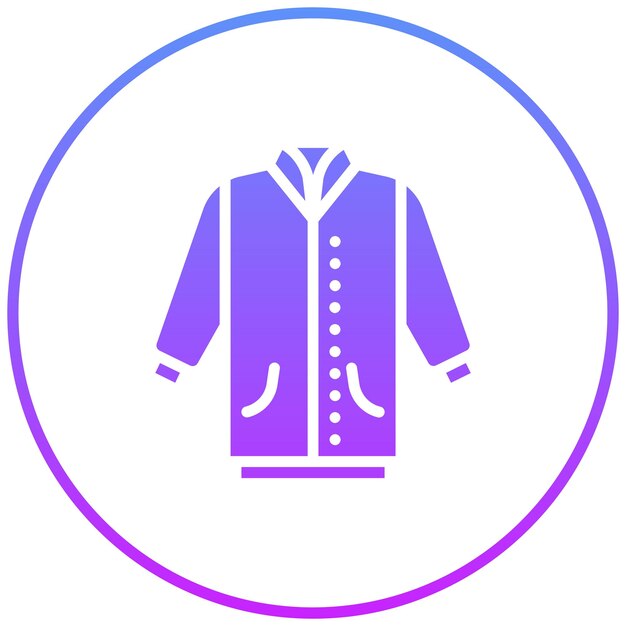 Vector ilustración del icono vectorial de la chaqueta del conjunto de iconos de ropa