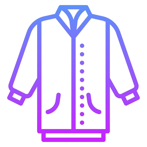 Vector ilustración del icono vectorial de la chaqueta del conjunto de iconos de ropa