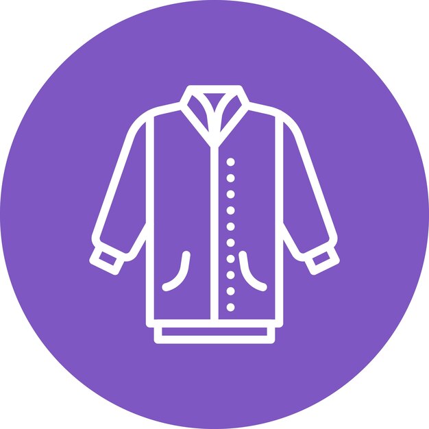 Ilustración del icono vectorial de la chaqueta del conjunto de iconos de ropa