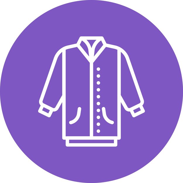 Vector ilustración del icono vectorial de la chaqueta del conjunto de iconos de ropa