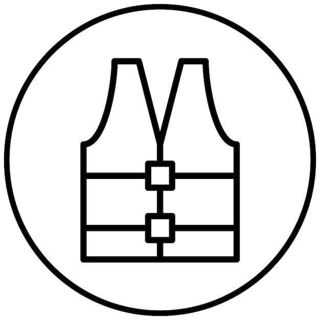 Ilustración del icono vectorial de la chaqueta de vida del conjunto de iconos de Outdoor Fun