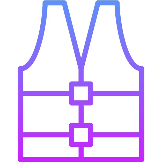 Ilustración del icono vectorial de la chaqueta de vida del conjunto de iconos de Outdoor Fun