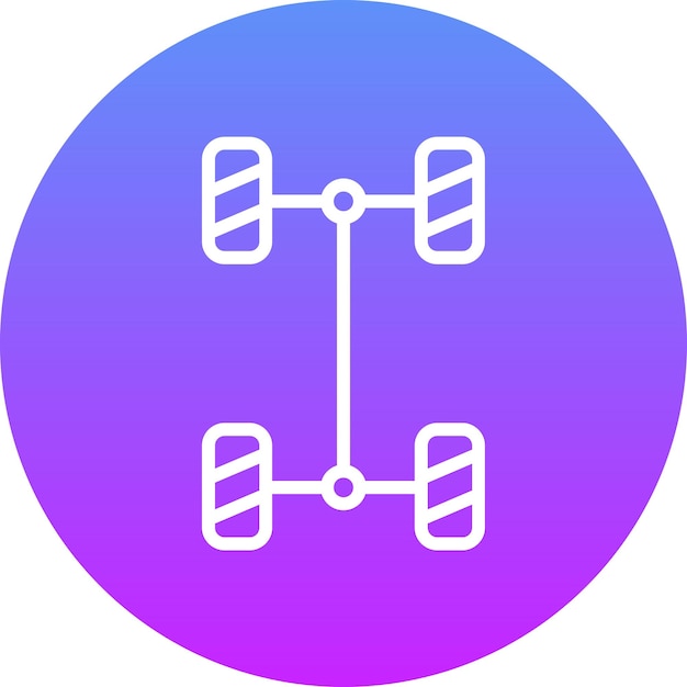 Ilustración del icono vectorial del chasis del conjunto de iconos de reparación de automóviles