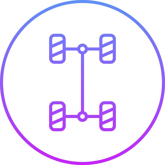 Ilustración del icono vectorial del chasis del conjunto de iconos de reparación de automóviles