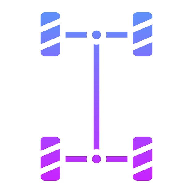 Ilustración del icono vectorial del chasis del conjunto de iconos de reparación de automóviles