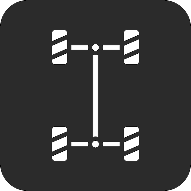 Ilustración del icono vectorial del chasis del conjunto de iconos de reparación de automóviles