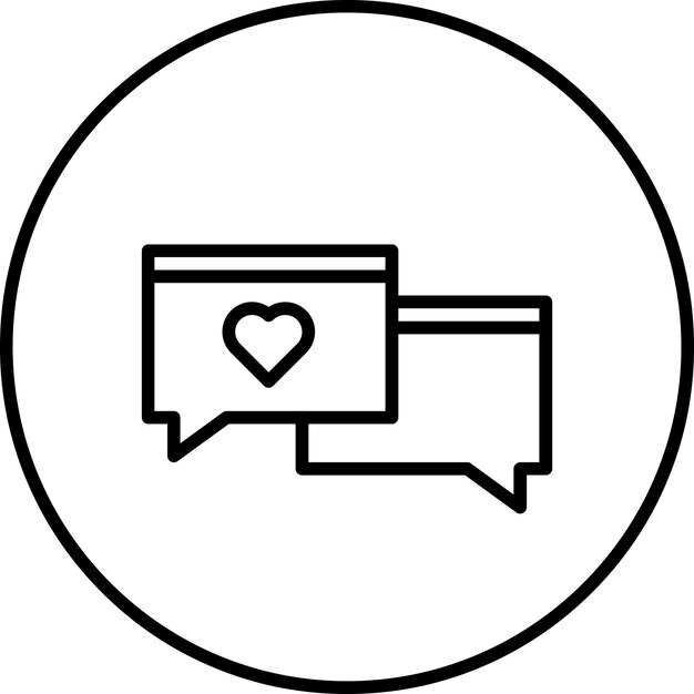 Ilustración del icono vectorial del chat de bodas del conjunto de iconos de bodas