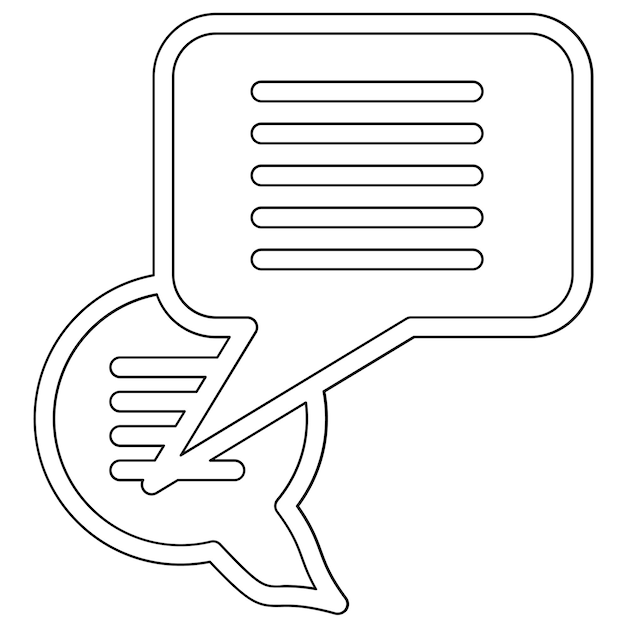 Ilustración del icono vectorial de chat del conjunto de iconos de comunicaciones