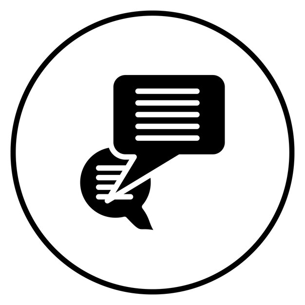 Ilustración del icono vectorial de chat del conjunto de iconos de comunicaciones