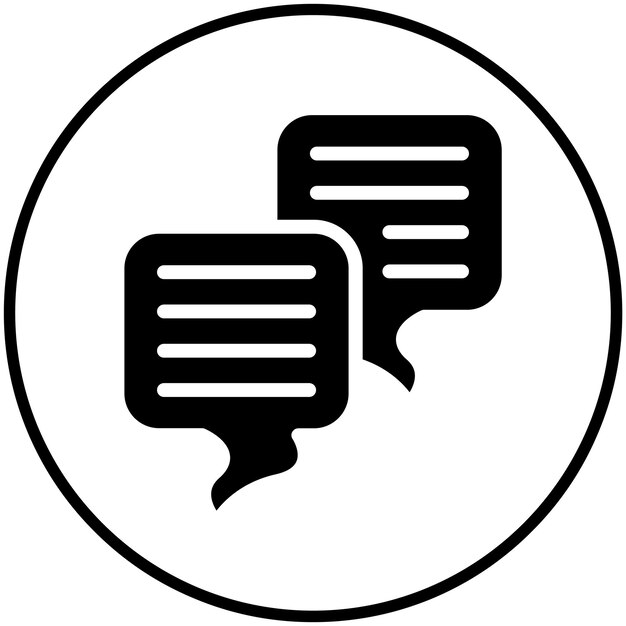 Ilustración del icono vectorial de chat del conjunto de iconos de negocios y oficina