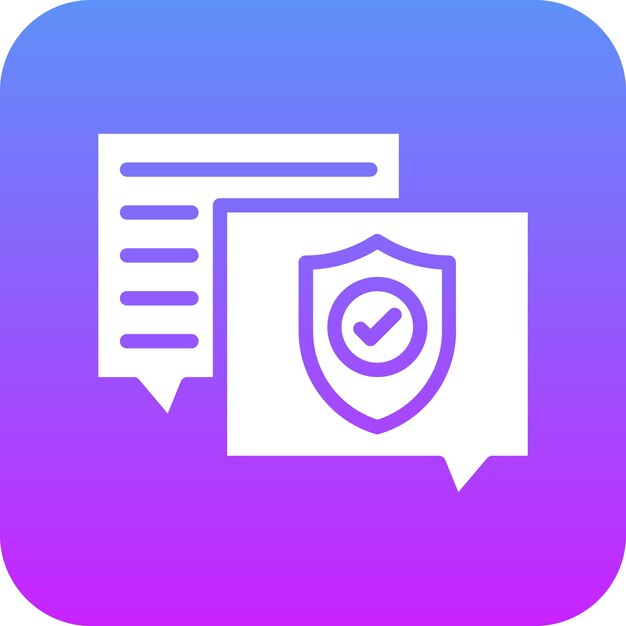 Ilustración del icono vectorial de chat de seguridad del conjunto de iconos de protección y seguridad
