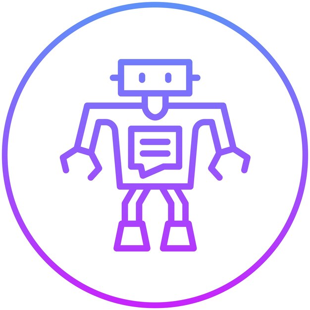 Ilustración del icono vectorial del chatbot del conjunto de iconos de robótica