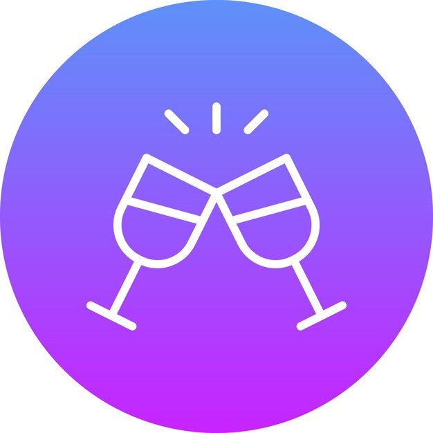 Ilustración del icono vectorial de Cheers del conjunto de iconos del Año Nuevo