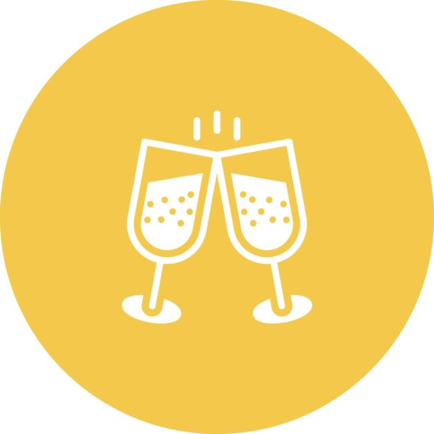 Ilustración del icono vectorial de Cheers del conjunto de iconos de bodas