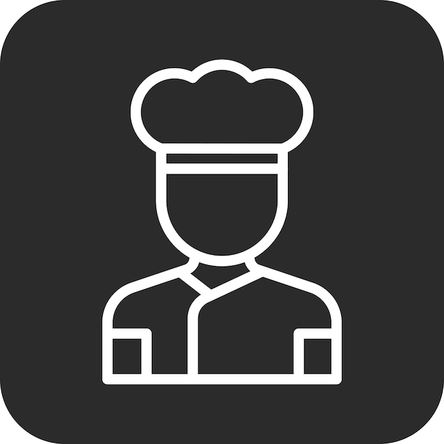 Ilustración del icono vectorial del chef del conjunto de iconos de entrega de alimentos