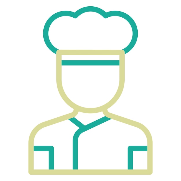 Ilustración del icono vectorial del chef del conjunto de iconos de entrega de alimentos