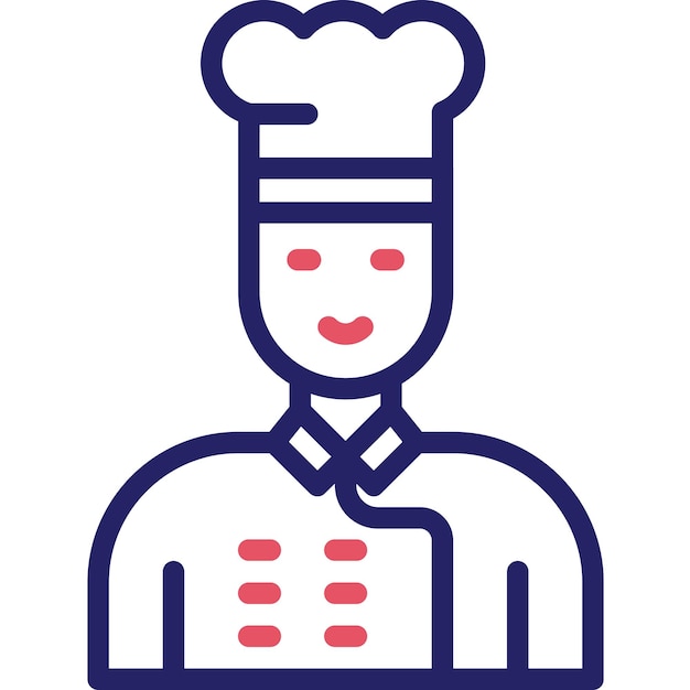 Ilustración del icono vectorial del chef del conjunto de iconos del restaurante