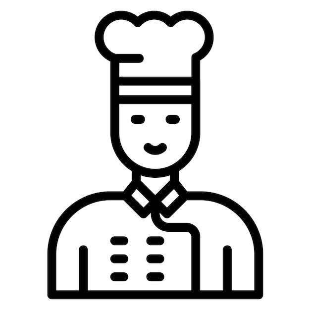 Ilustración del icono vectorial del chef del conjunto de iconos del restaurante